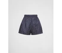 Shorts In Nylon, Donna, Blu/bianco