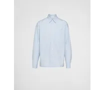 Camicia In Cotone, Uomo, Bianco/cielo/blu