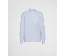 Camicia In Cotone, Uomo, Bianco/cielo