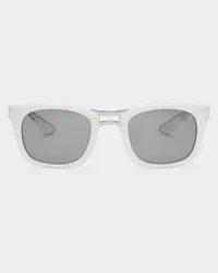 Ferrari Ray-ban For Scuderia Ferrari Rb8362mf Bianco/carbonio Chiaro Con Lenti Grigio Specchiato Argento -  Occhiali Da Sole Bianco Ottico Bianco