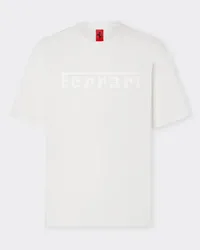 Ferrari T-shirt In Cotone Con Logo Ferrari -  T-shirt Bianco Ottico Bianco