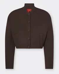 Ferrari Giacca Bomber In Duchesse Twill - Female Giacche Dark Brown Dark