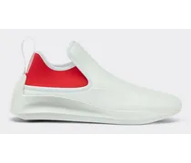 Sneaker Bicolore In Pelle E Neoprene Unisex Bianco