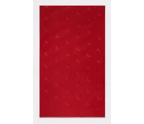Sciarpa In Lana E Seta Con Cavallino Rampante -  Sciarpe E Guanti Rosso Corsa