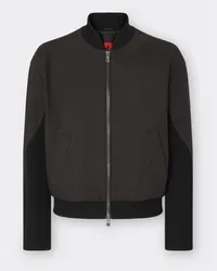 Ferrari Giacca Bomber In Nappa Gommata E Mesh - Male Giacche E Capispalla Dark Brown Dark