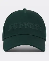 Ferrari Baseball Cap In Cotone Con Ricamo Logo Ferrari -  Cappellini Verde Militare Verde