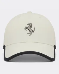 Ferrari Baseball Cap Con Cavallino Rampante In Metallo -  Cappellini Avorio Avorio