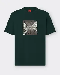 Ferrari T-shirt Con Stampa Ferrari Cube - Male T-shirt Verde Militare Verde