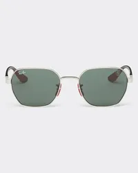 Ferrari Occhiale Da Sole Ray-ban For Scuderia Ferrari 0rb3794m In Metallo Con Lenti Verde Scuro -  Occhiali Da Sole Silver Silver