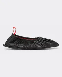 Ferrari Scarpa Ballerina Arricciata In Nappa - Female Slipper E Sandali Nero Nero