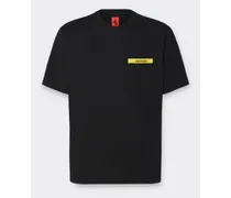 Ferrari T-shirt In Cotone Con Dettaglio A Contrasto - Male T-shirt Nero Nero