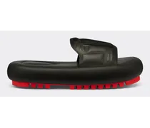 Sandalo Slider In Pelle Gommata -  Pantofole E Ciabatte Nero