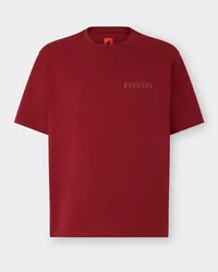 Ferrari T-shirt In Cotone Con Logo Ferrari - Male T-shirt Bordeaux Bordeaux