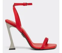 Sandalo In Neoprene Con Tacco In Metallo - Female Scarpe Con Tacco Rosso Dino