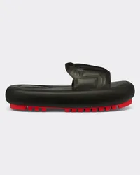 Ferrari Sandalo Slider In Pelle Gommata -  Slipper E Sandali Nero Nero