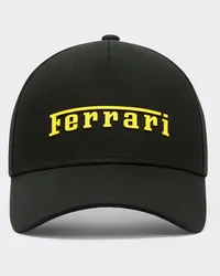 Ferrari Baseball Cap Con Logo Gommato -  Cappellini Nero Nero