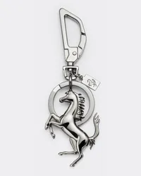 Ferrari Portachiavi Charm Cavallino Rampante -  Piccoli Articoli In Pelle Charcoal Charcoal