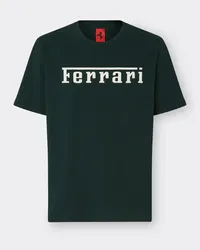 Ferrari T-shirt In Cotone Con Logo Ferrari -  T-shirt Verde Militare Verde