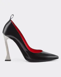 Ferrari Décolleté In Pelle Spazzolata Con Cavallino Rampante - Female Scarpe Con Tacco Nero Nero