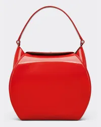 Ferrari Borsa Hobo In Pelle Spazzolata Lucida - Female Borse A Mano Rosso Dino Rosso