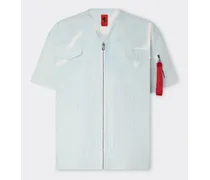 Camicia Baseball A Manica Corta In Cotone - Male Camicie Bianco Ottico