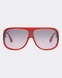 Ferrari Occhiale Da Sole Ferrari In Acetato Rosso Trasparente Con Lenti Rosa Sfumate Rosse -  Occhiali Da Sole Rosso Rosso