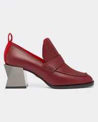 Ferrari Mocassini In Pelle Con Tacco - Female Scarpe Con Tacco Rust Rust