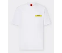 Ferrari T-shirt In Cotone Con Dettaglio A Contrasto - Male T-shirt Bianco Ottico Bianco