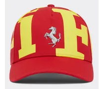 Cappellino In Twill Di Cotone Con Logo Ferrari -  Cappellini Rosso Corsa