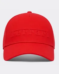 Ferrari Baseball Cap In Cotone Con Ricamo Logo Ferrari -  Cappellini Rosso Dino Rosso