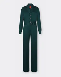 Ferrari Jumpsuit In Raso Martellato - Female Tute Verde Militare Verde