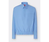 Camicia In Cotone Con Motivo Check 7x7 - Male Camicie Cyan