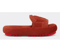 Sandalo Slider In Suede -  Pantofole E Ciabatte Rust