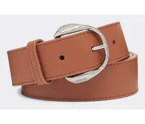 Cintura In Pelle Con Dettaglio Cavallino Rampante -  Cinture Ebano