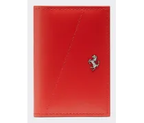 Portacarte Pieghevole In Pelle Liscia -  Portafogli Rosso Dino