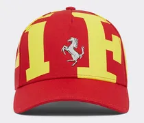 Cappellino In Twill Di Cotone Con Logo Ferrari Unisex Rosso Corsa