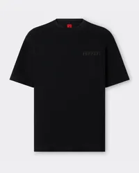 Ferrari T-shirt In Cotone Con Logo Ferrari - Male T-shirt Nero Nero