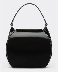 Ferrari Borsa Hobo In Pelle Spazzolata Lucida - Female Borse A Mano Nero Nero