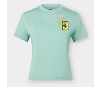 Ferrari T-shirt Collo Alto In Cotone Miami Collection - Female T-shirt Aquamarine Aquamarine