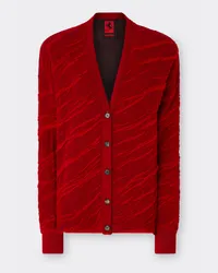 Ferrari Cardigan In Lana E Cotone - Male Maglieria E Felpe Rosso Dino Rosso