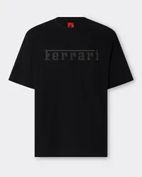 Ferrari T-shirt In Cotone Con Logo Ferrari -  T-shirt Nero Nero