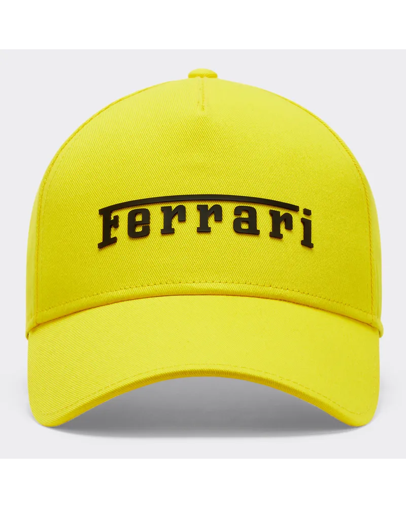Ferrari Baseball Cap Con Logo Gommato -  Cappellini Giallo Modena Giallo