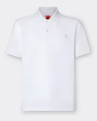 Ferrari Polo In Cotone Piqué Monocolore - Male Polo Bianco Ottico Bianco