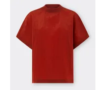 T-shirt In Light Nylon - Female T-shirt Rust