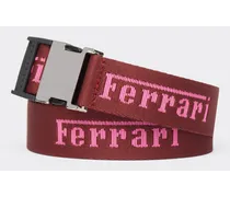 Cintura Jacquard Con Logo Ferrari -  Cinture Bordeaux