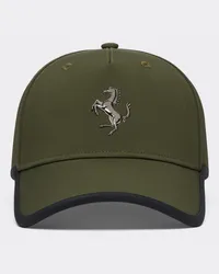 Ferrari Baseball Cap Con Cavallino Rampante In Metallo -  Cappellini Verde Militare Verde