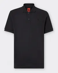 Ferrari Polo In Cotone Piqué Monocolore - Male Polo Nero Nero