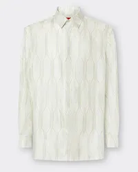 Ferrari Camicia Manica Lunga In Seta Miami Collection -  Camicie Optical White Optical