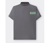 Ferrari T-shirt In Nylon Riciclato Miami Collection - Male T-shirt Dark Grey Dark
