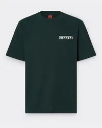 Ferrari T-shirt In Cotone Con Logo Ferrari - Male T-shirt Verde Militare Verde